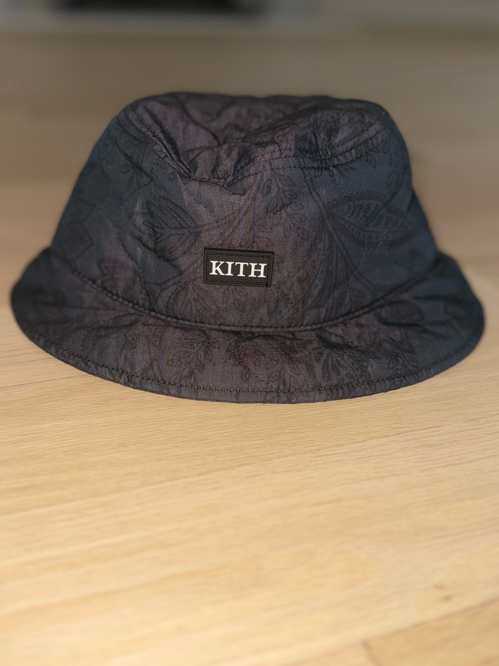 Kith Black Paisley-Print Bucket Hat with Front Logo
